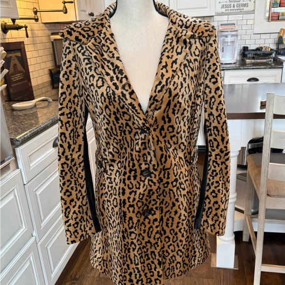 H&M Leopard Print Trench Coat - Size 8 - Picture 3 of 3